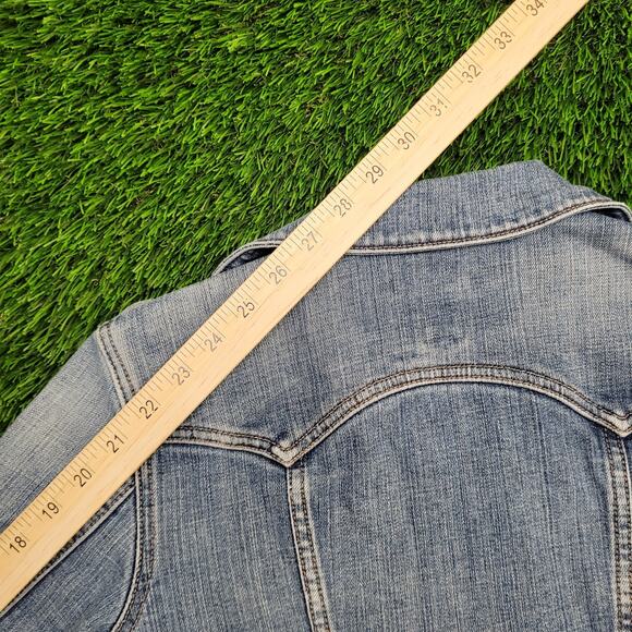 Vintage 90s GAP Denim Jacket Womens 2XS/XS 16x20 Faded Blue - Picture 3 of 15